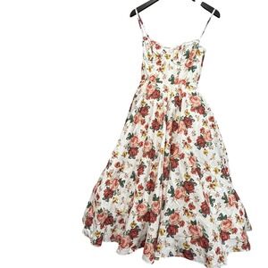 Cottagecore‎ milkmaid coquette romantic floral bridgerton dress size small